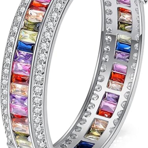 Garnet Ruby Blue Sapphire Tennis Amethyst Bracelet